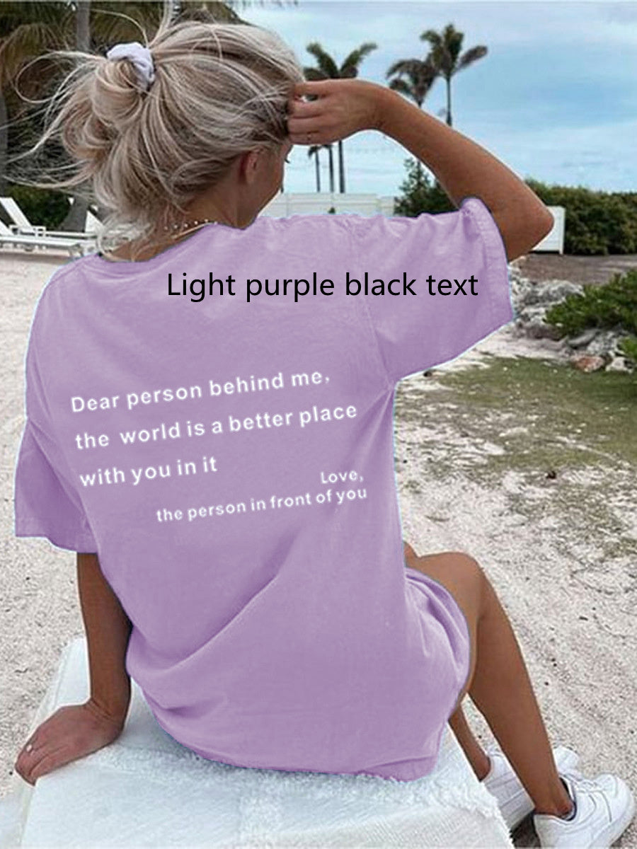 Women’s Letter Print T-Shirt – Chic Casual Slogan Tee