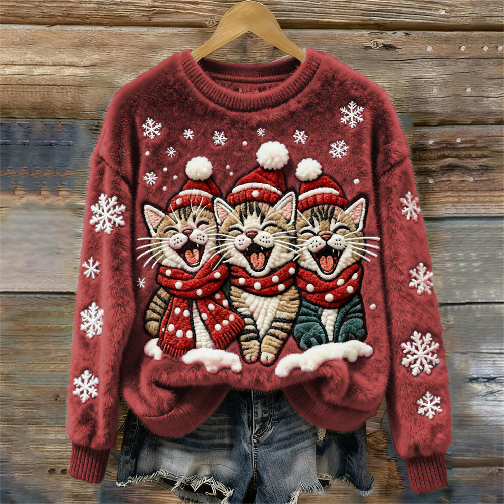 Christmas Sweatshirt Womens - 3D Flannel Cozy Gift Idea