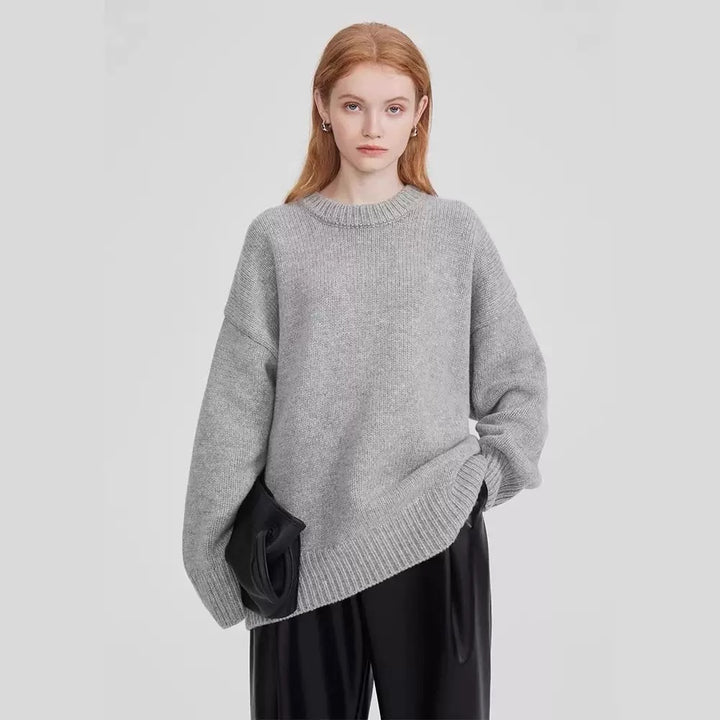 loose knitted pullover sweater comfortable relaxed winter base layer