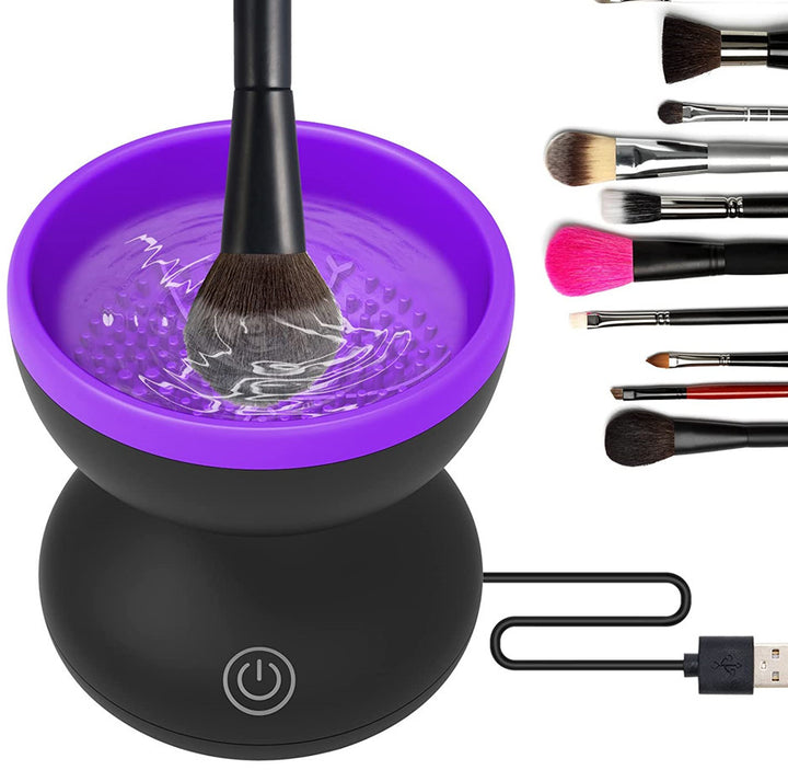 Portable USB brush cleaner for makeup tools
