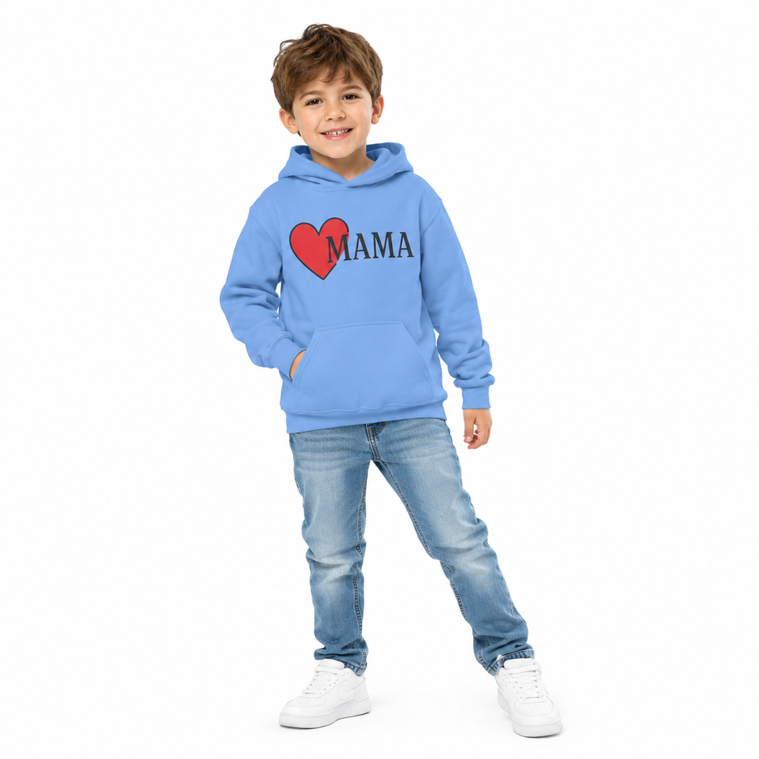 Personalized kids hoodie option with embroidery-friendly surface and sweet Mama design