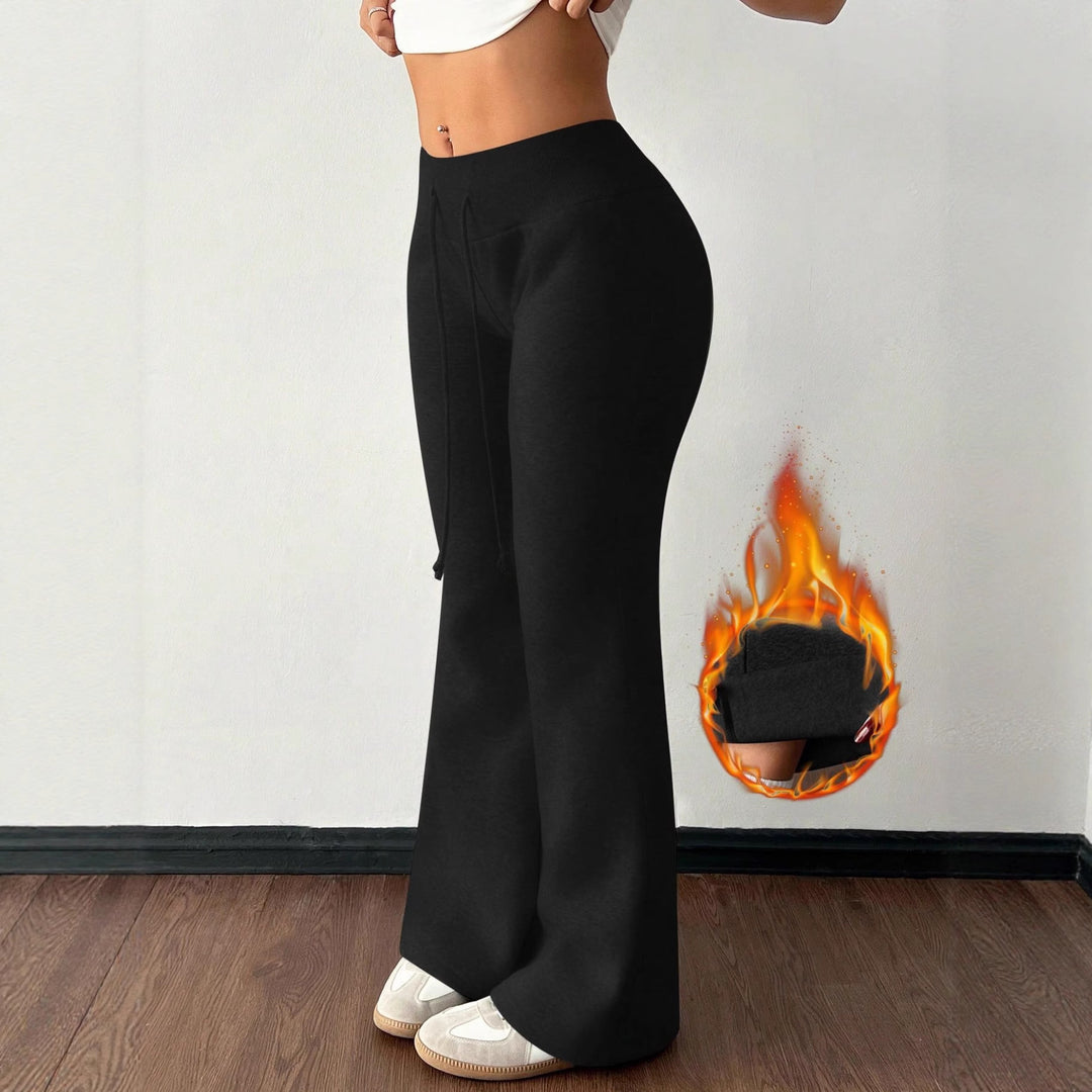 warm high waist sweatpants women cotton fleece daily wear