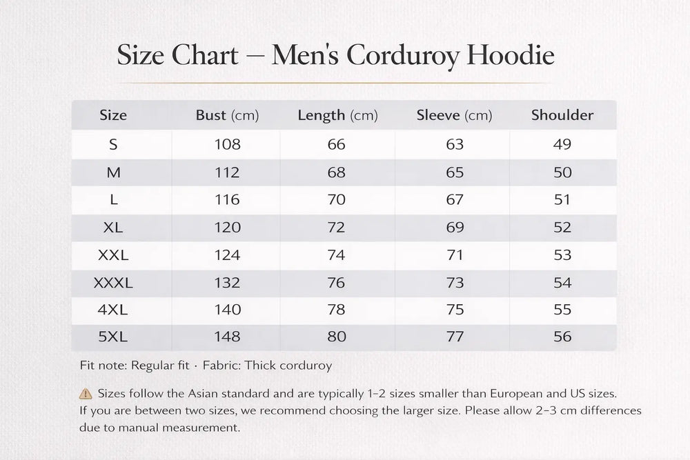 men casual hoodie corduroy soft thick material winter wear