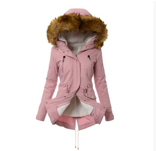 Women’s Cotton Padded Parka Mid Length Hooded Coat