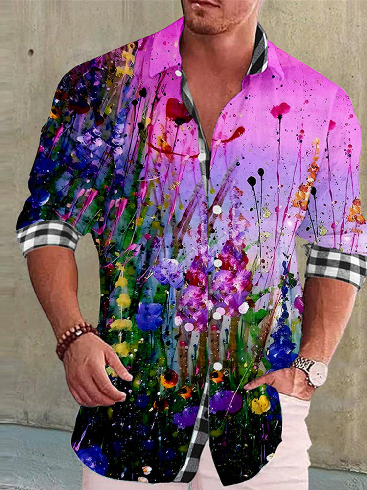 Bamboo Linen Printed Men's Shirt – Color-Match Style