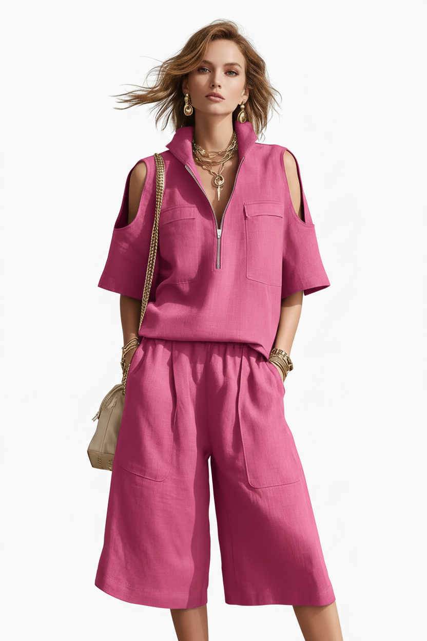 Side angle of the pants showing the flattering cut and subtle stretch through the waistband 