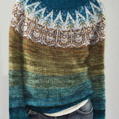 jacquard knit sweater soft texture fabric detail