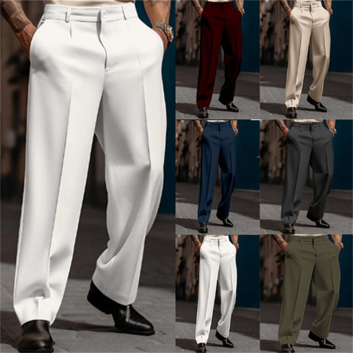 "outdoor formal pants khaki color straight leg polyester blend daily wear business casual"
