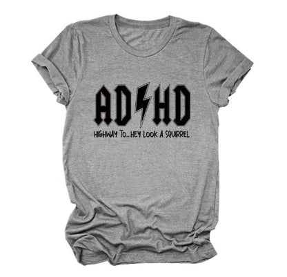 AD/HD Women Cotton T Shirt Iconic Rock Style Wear Now !