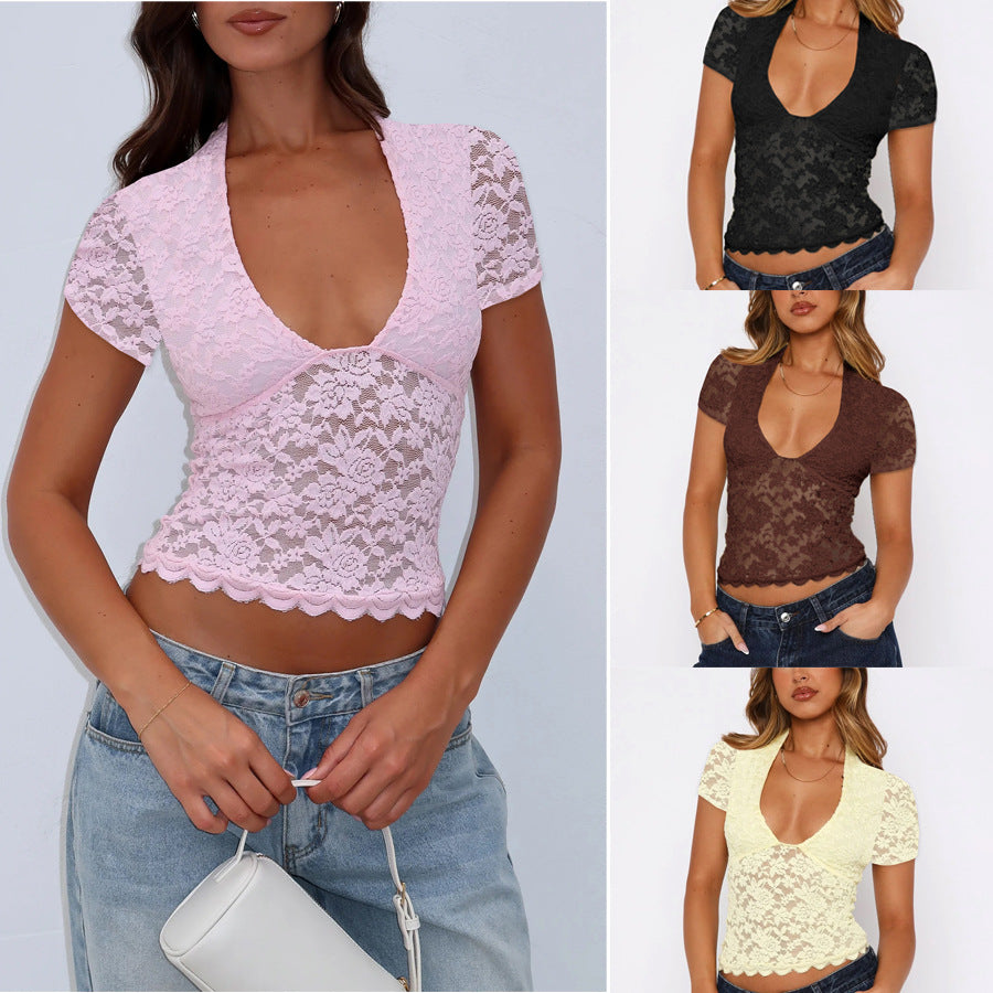 lace slim fit women top fitted silhouette stylish casual outfit