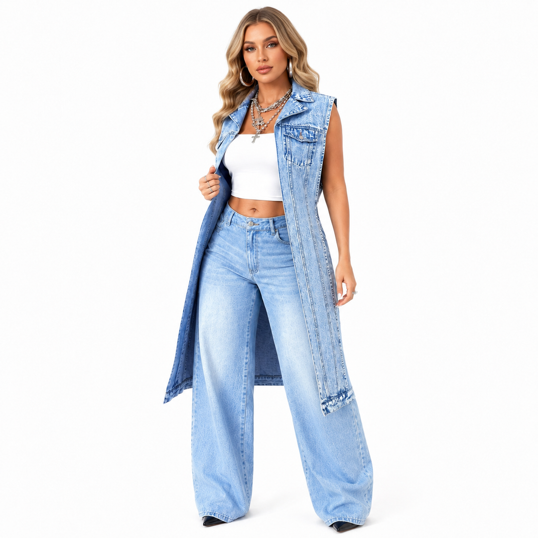 asymmetric panelled denim midi dress MCQUEEN Paneled denim midi dress