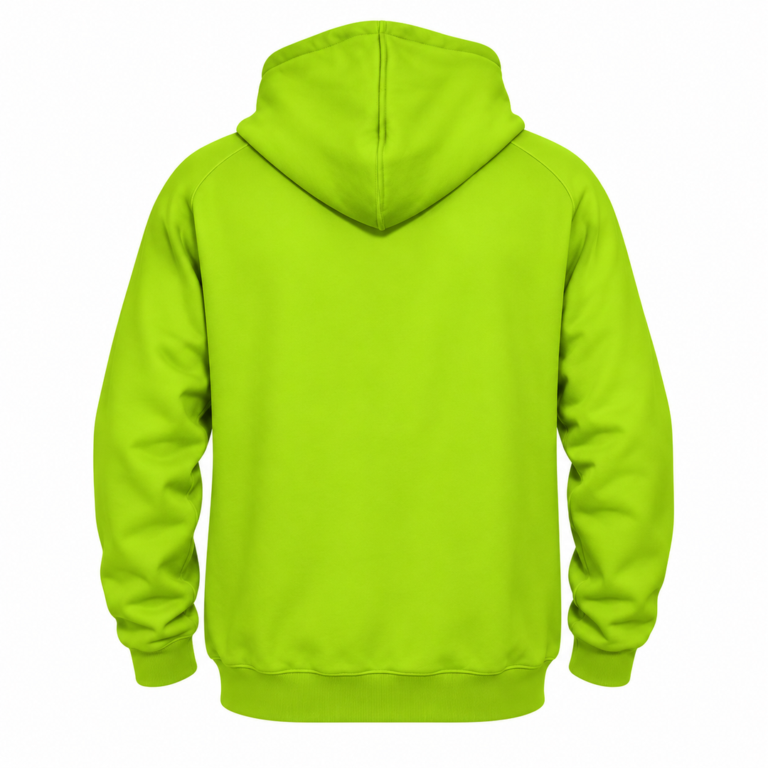 halloween hoodie lime green back product view