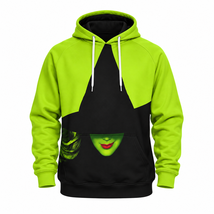 halloween hoodie lime green graphic front product view