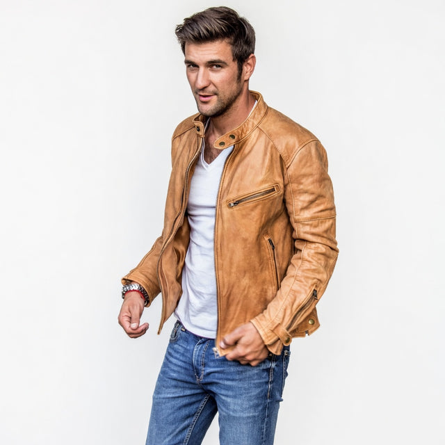 Biker Leather Jacket for Men | Punk Style