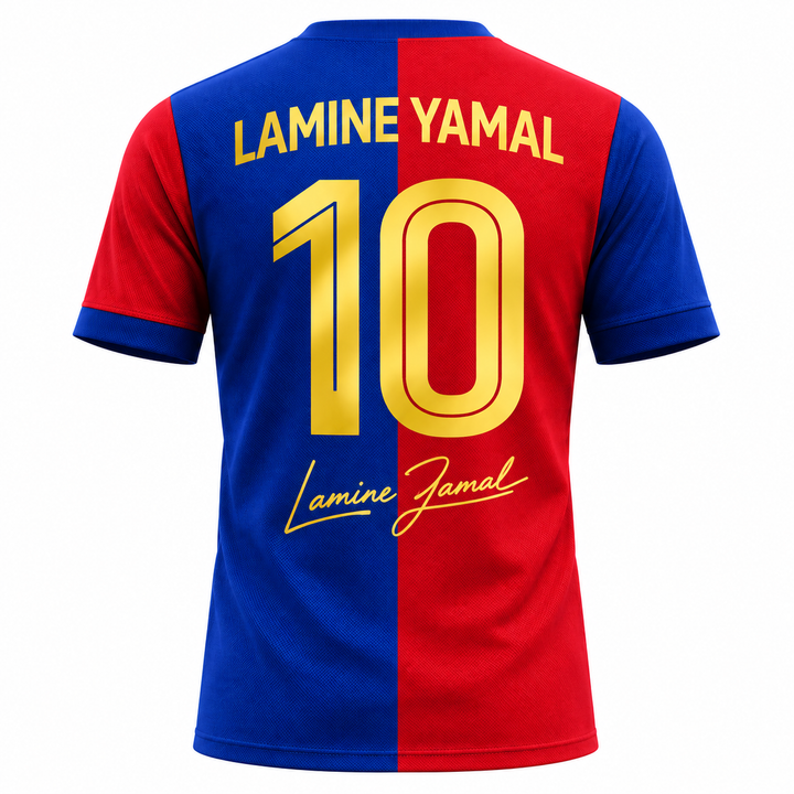 Blue red split Lamine Yamal 