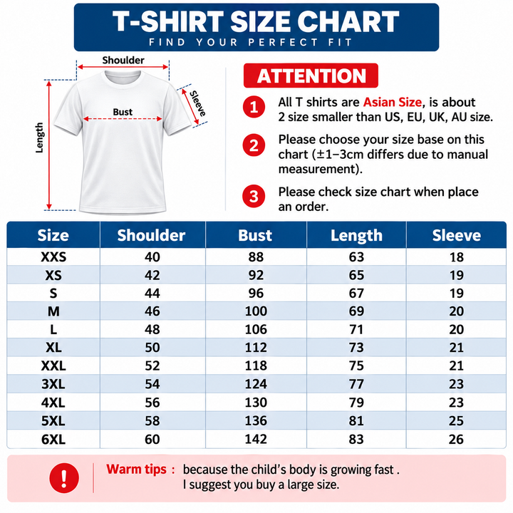 Lamine Yamal fan tee size chart XXS to 6XL