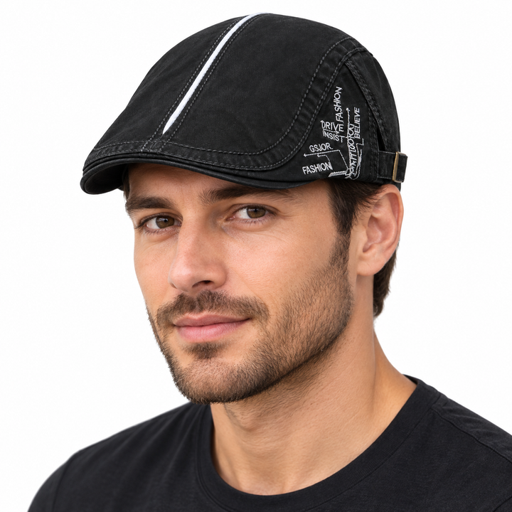Male model wearing the black men&