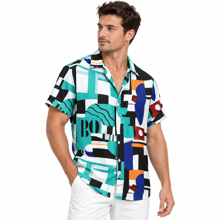 Professional model in a slight side pose wearing the men&