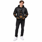Men's Halloween Hoodie - Skull Pumpkin Graphic Pullover