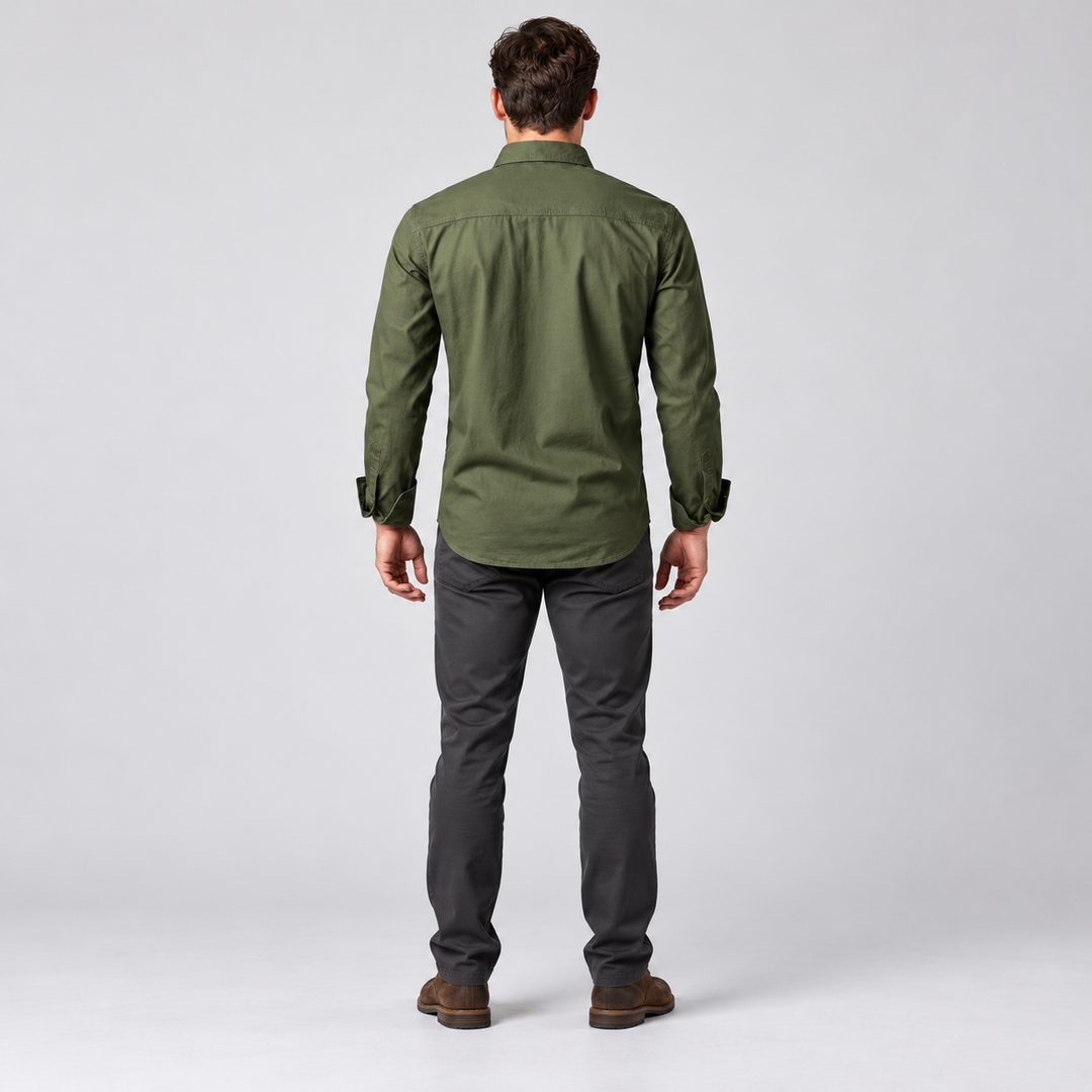 Back view of an army green men&