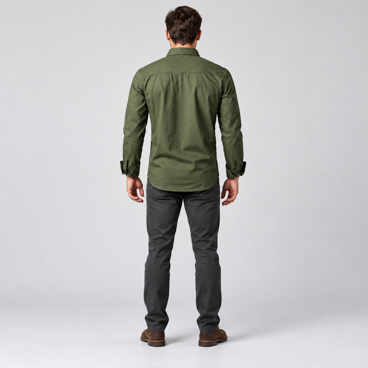 Back view of an army green men&