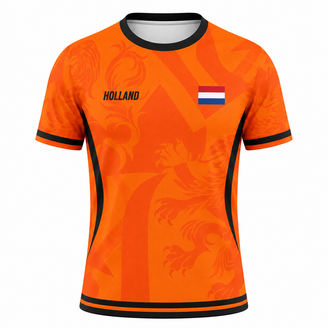 Netherlands football jersey orange front product view