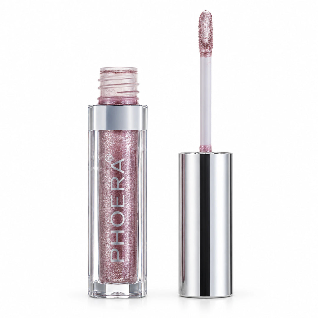 PHOERA Baby Rose liquid eyeshadow bottle and wand on white