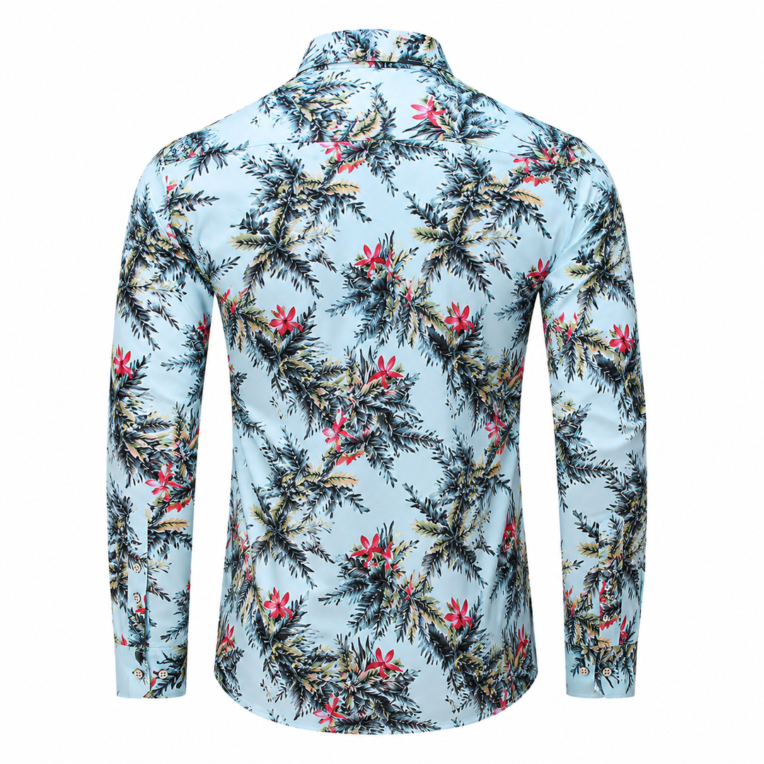 Light blue tropical floral men&
