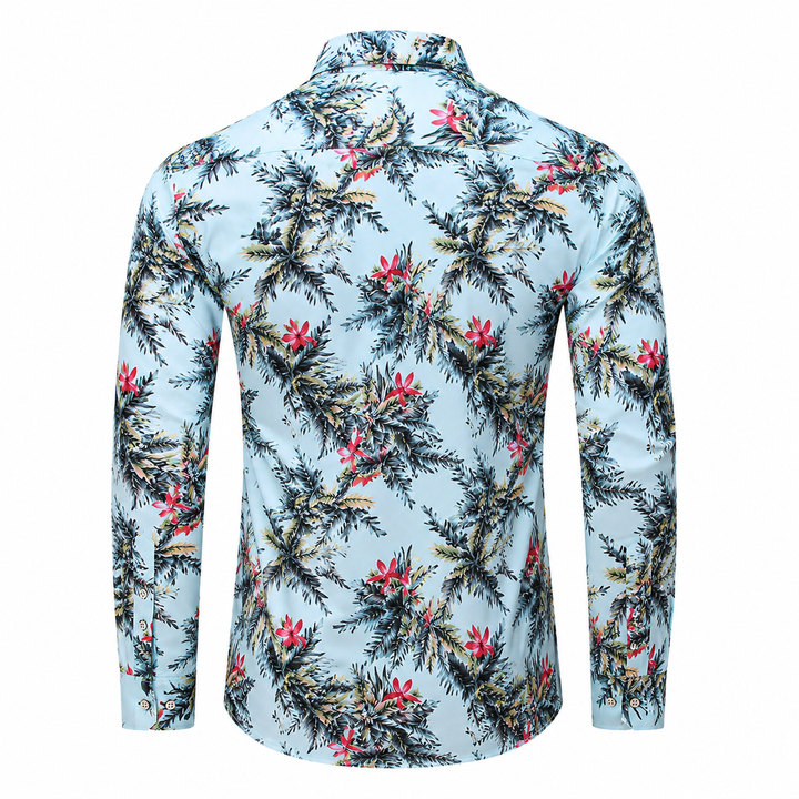 Light blue tropical floral men&
