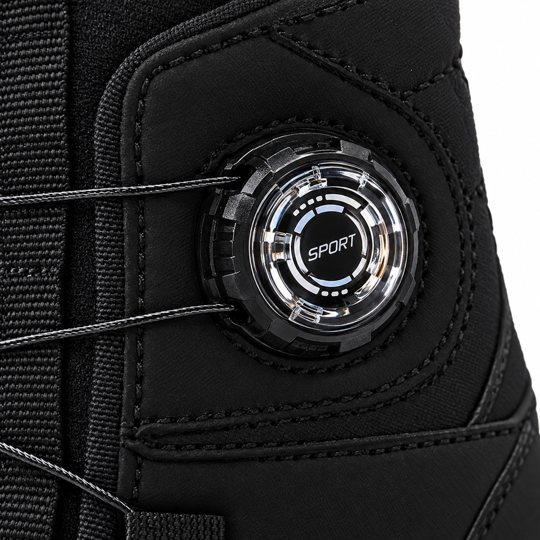 Close-up of the black boot&