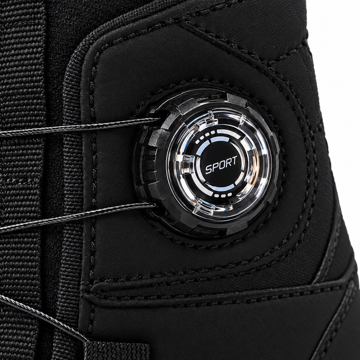 Close-up of the black boot&
