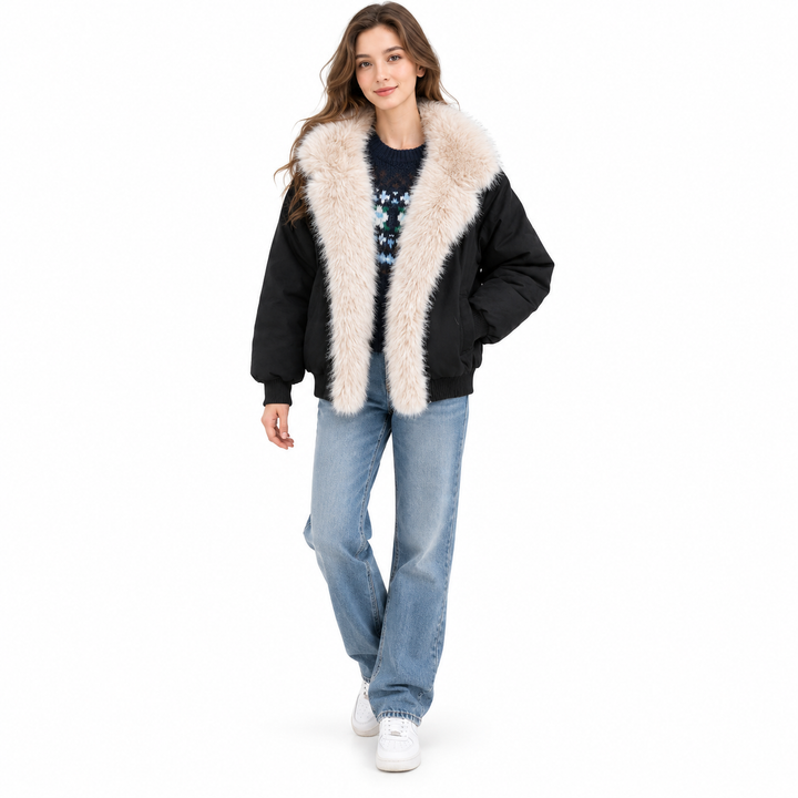 Fleece lined jacket black jacket with jeans