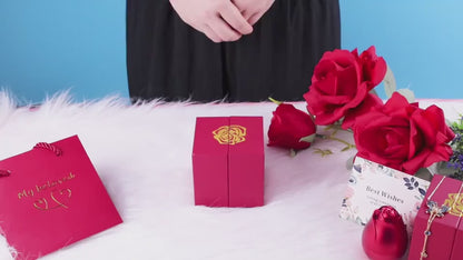 rose jewelry gift box necklace premium maroon jewelry storage box
