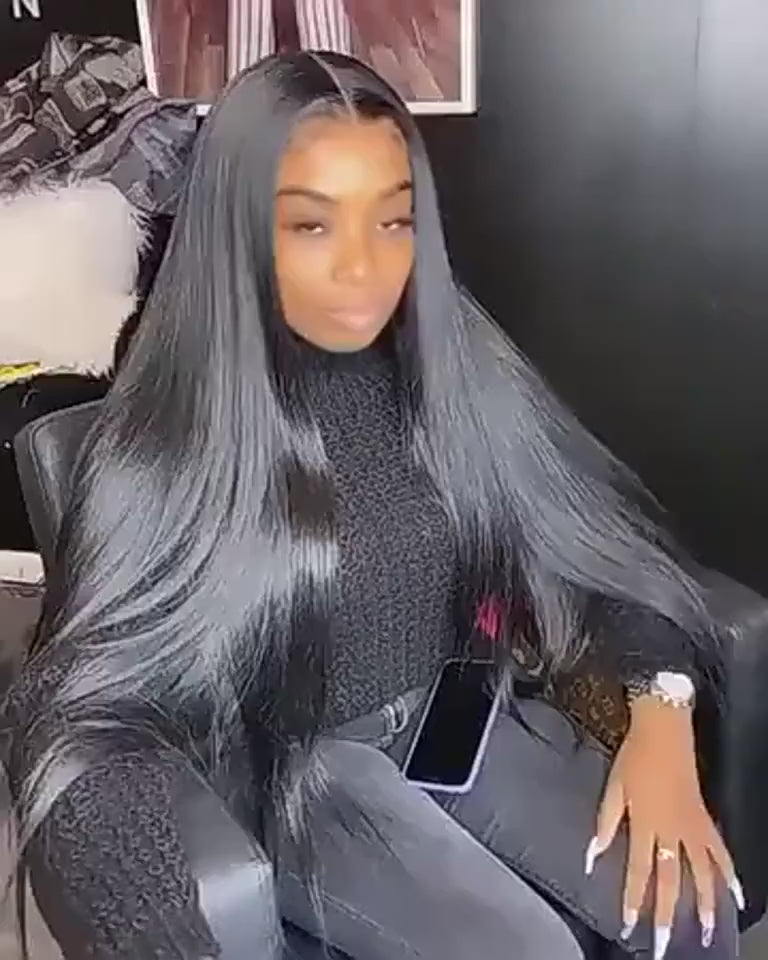 Natural color Brazilian hair bundle with sleek straight texture, soft human hair feel and versatile styling possibilities now