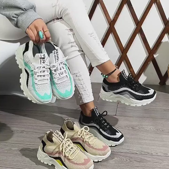 Breathable mesh sneakers for women – soft bottom lightweight shoes