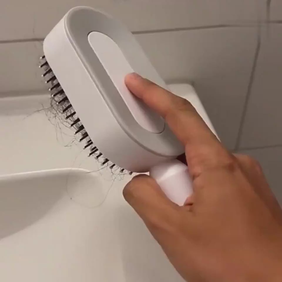 Self Cleaning Hair Brush – Ergonomic handle for effortless styling