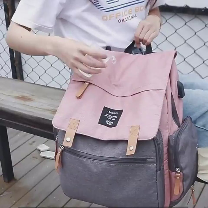 Chic LEQUEEN Mummy Bag: Magnetic Closure for Quick Access