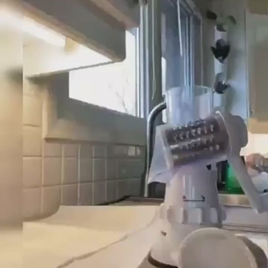 3 in 1 Vegetable Slicer – BPA-free ABS body, stainless steel drums, effortless hand-crank prep for salads, fries, and zoodles