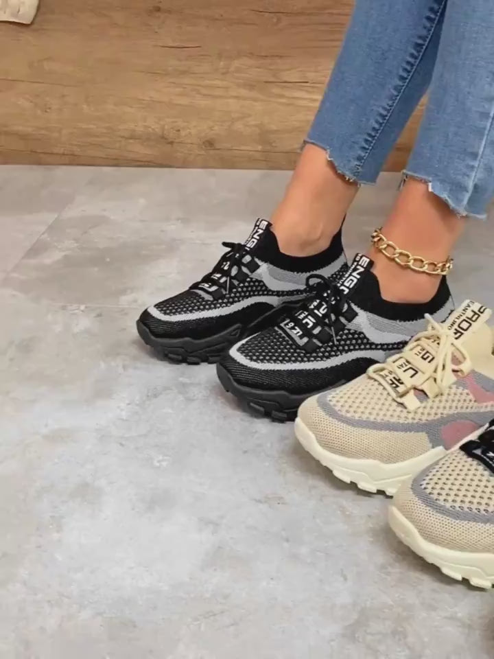 women lace-up sneakers low heel everyday street style
