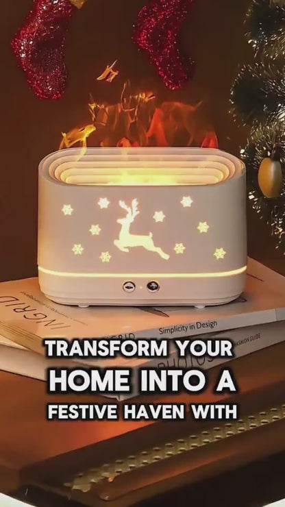 Portable flame humidifier diffuser with USB power for desk or bedroom