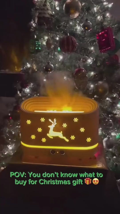 Compact flame humidifier diffuser – 2–8h timer and auto shut-off