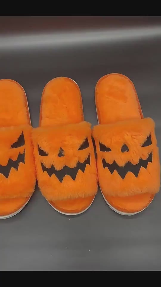 Warm & Cozy Halloween Slippers Women – Indoor Plush Rabbit Fur