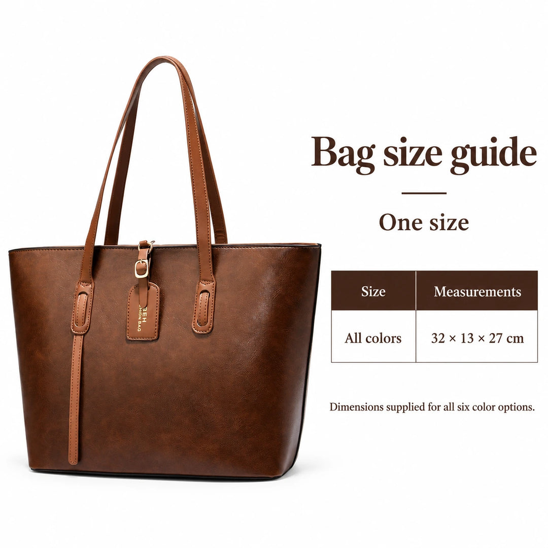 PU shoulder bag size guide: one size, 32 x 13 x 27 cm, for all six colors
