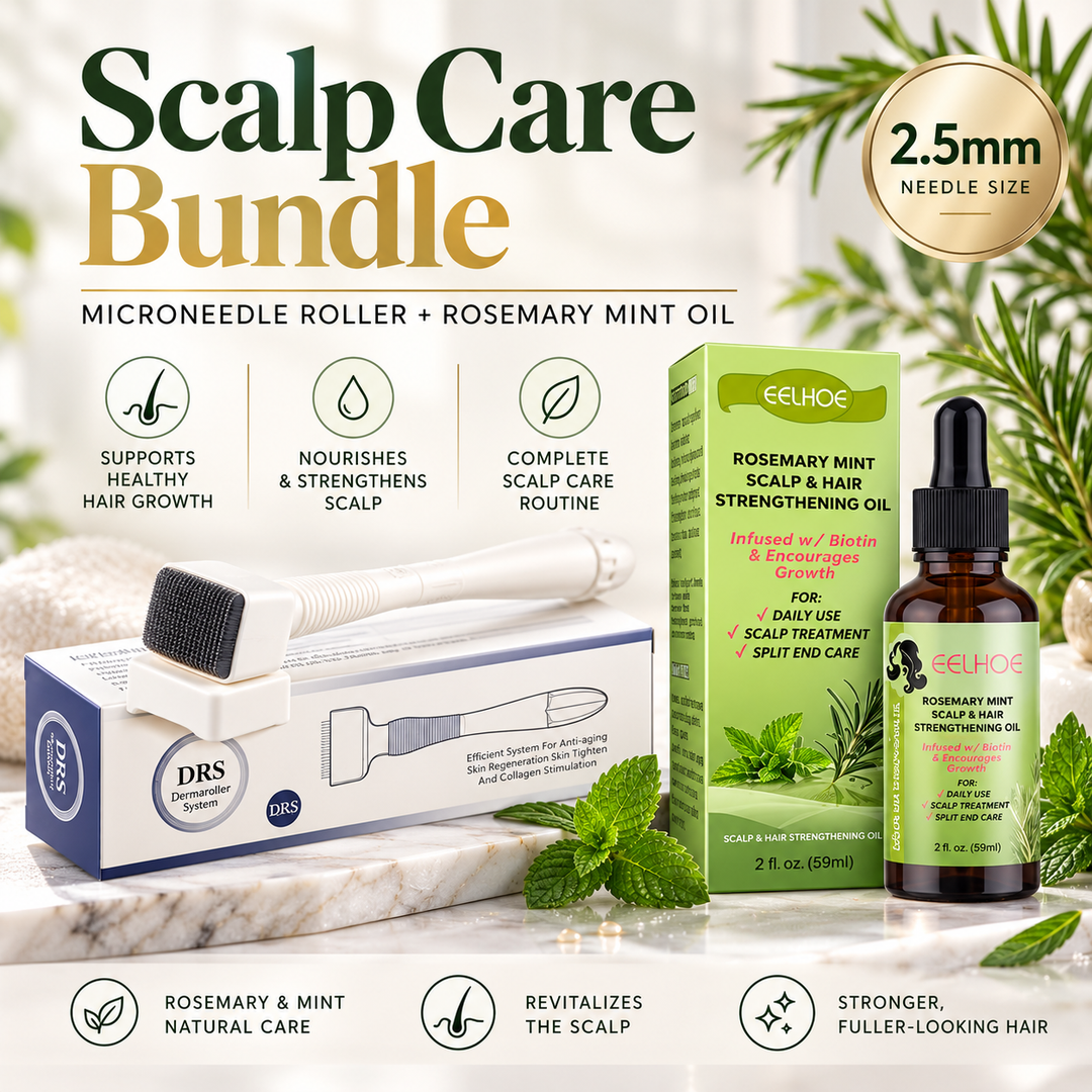 Rosemary mint scalp care bundle with 2.5 mm DRS derma roller