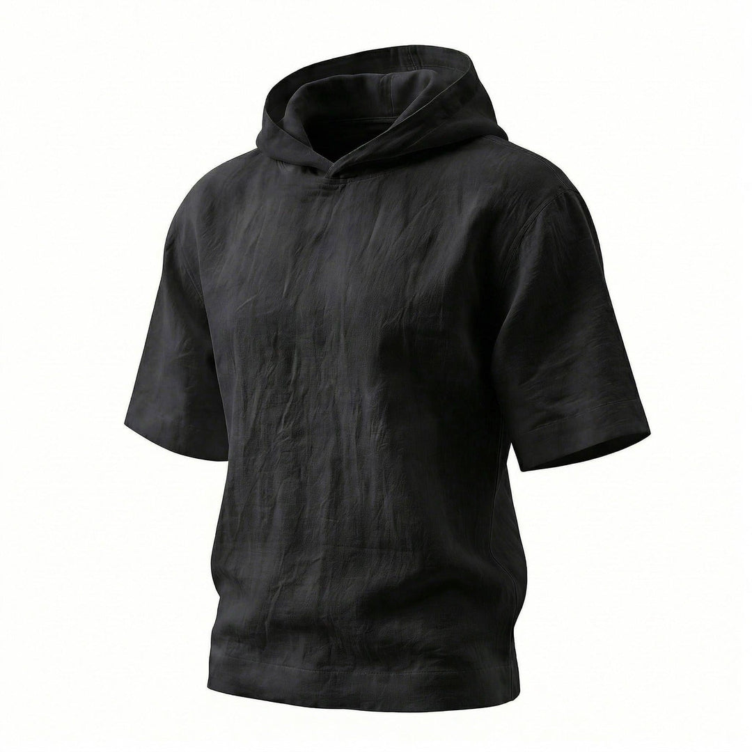Teen relaxed pullover hoodie in apricot, black, and blue tones, shown in a catalog view for easy color and detail comparison.