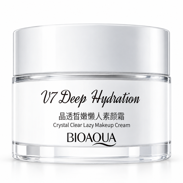 Close view of the white BIOAQUA jar&