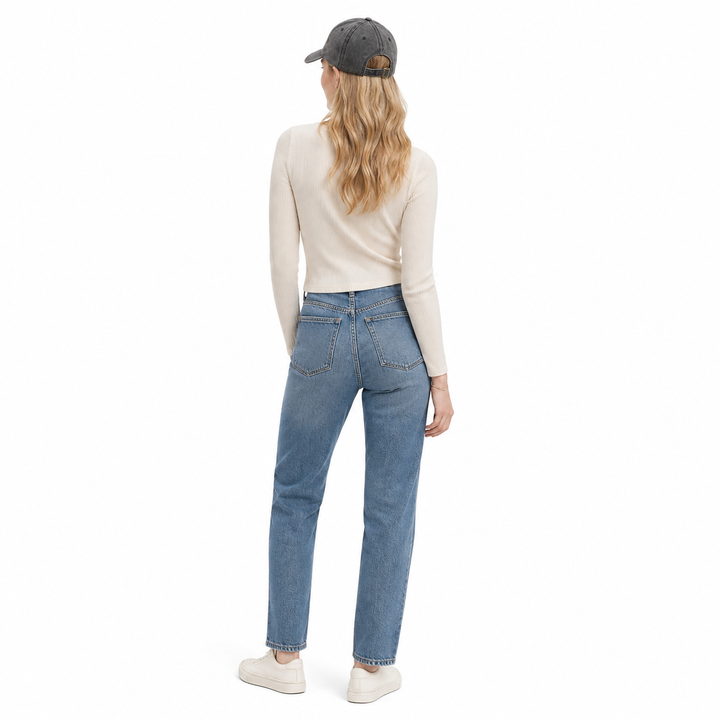 Unisex NYC baseball cap - back view showing adjustable buckle strap