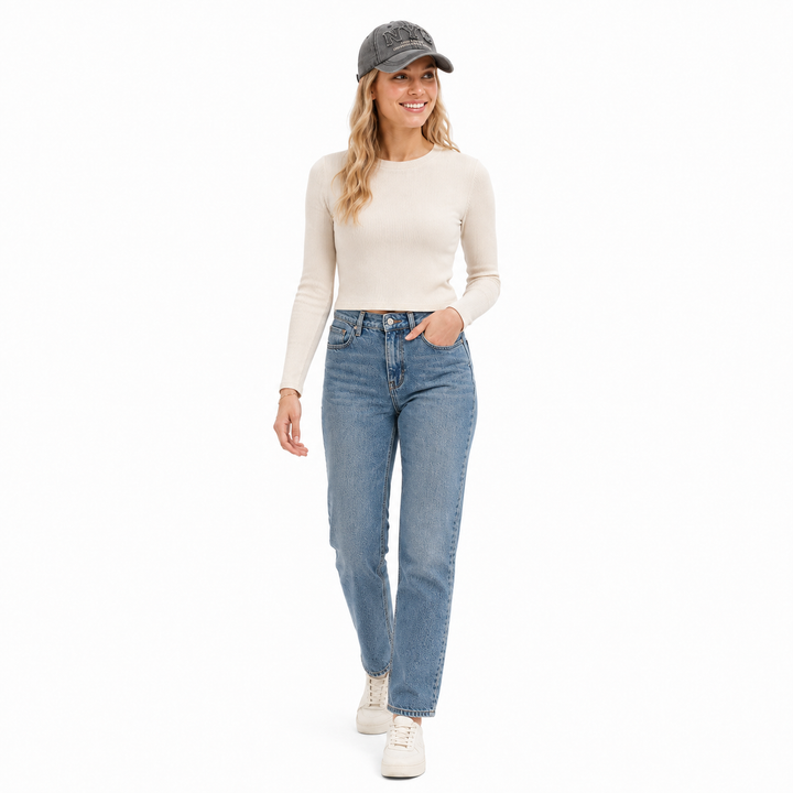 Unisex NYC baseball cap - casual model pose on white studio background