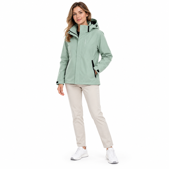Bean Green jacket worn by a woman in a front three-quarter pose