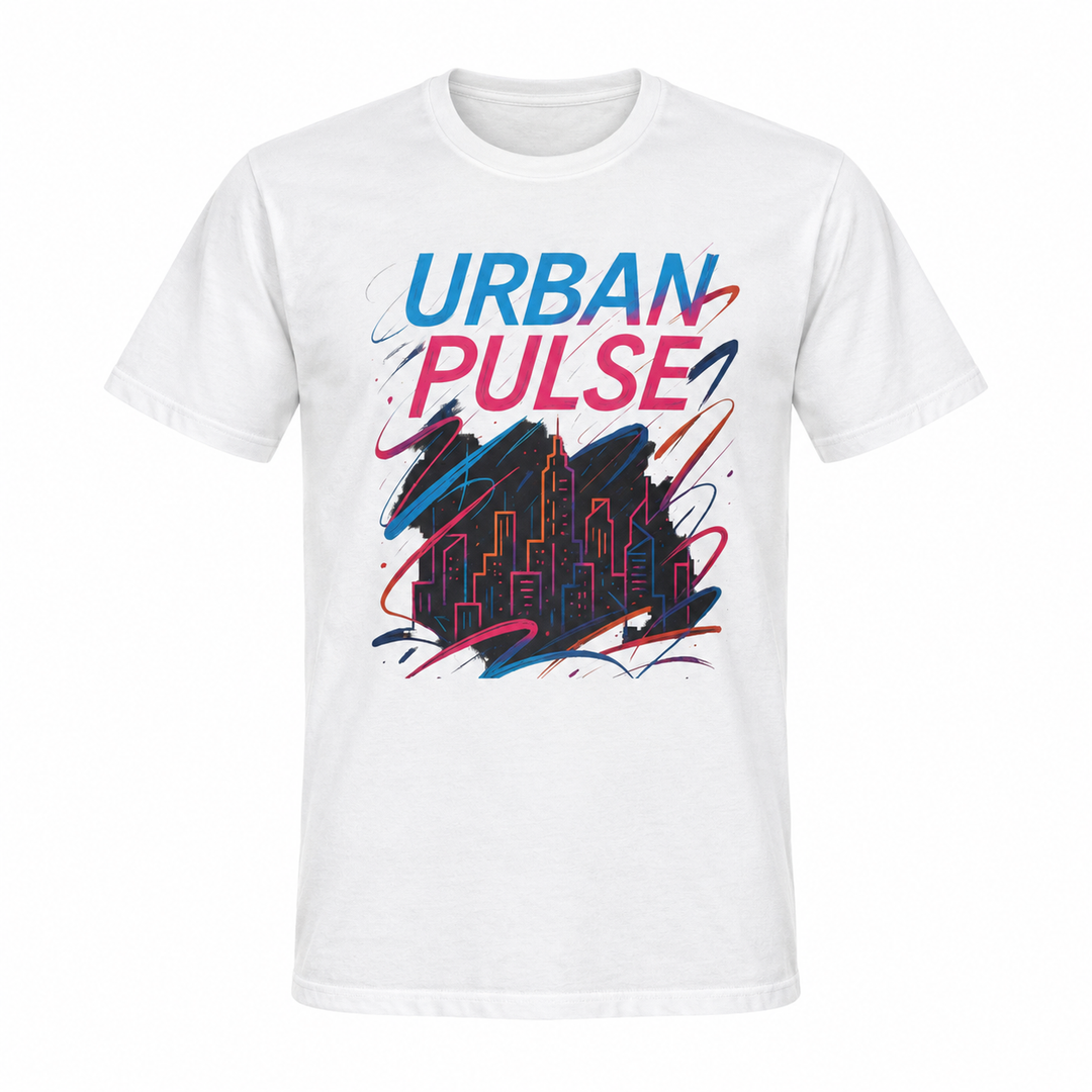 Solid White Urban Pulse short sleeve crew neck t-shirt, full front product view.